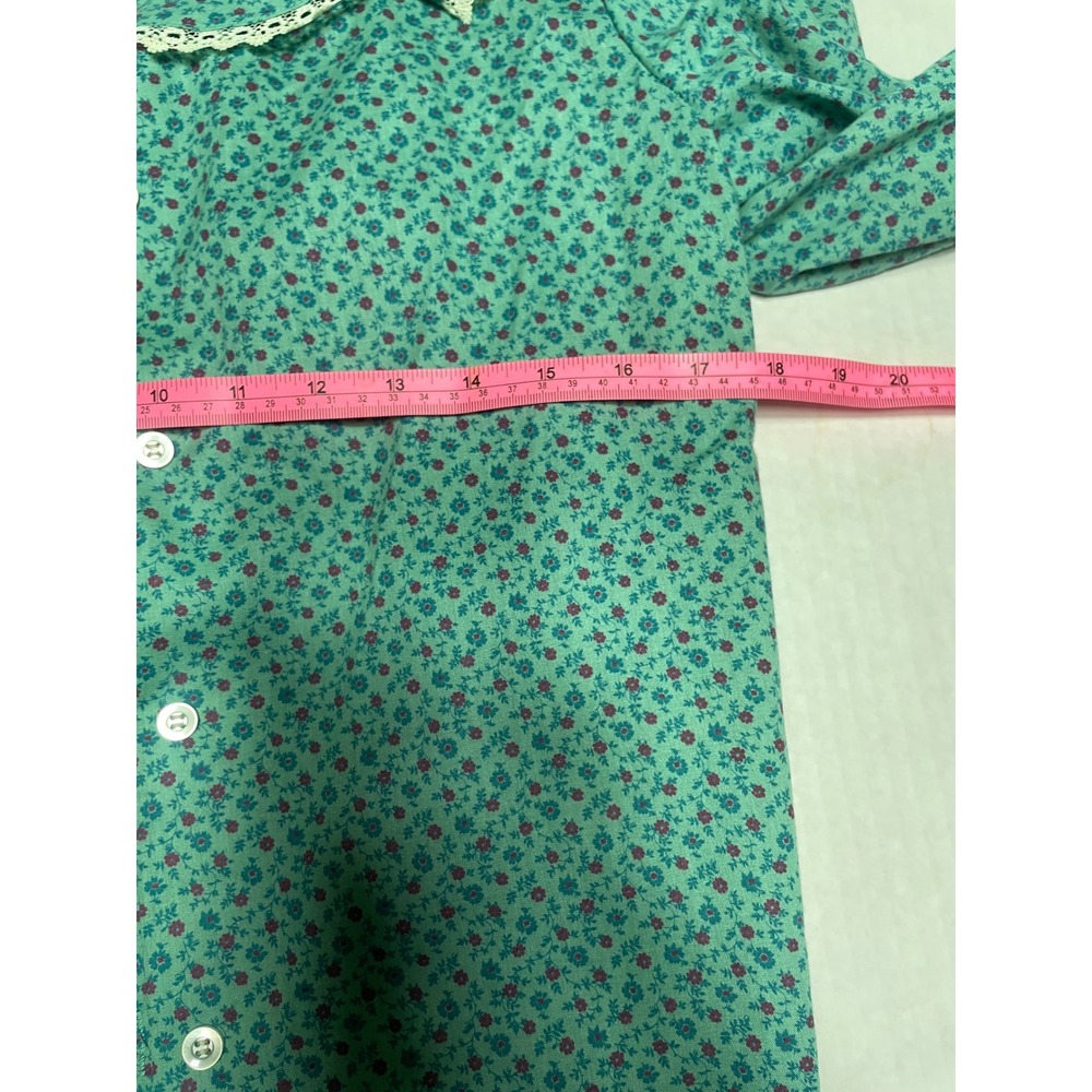 Bryn Mawr Bobbie Brooks Vintage Teal Floral Lace Sailor Collar Blouse 12 5562 - Picture 4 of 8